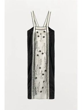 Zara Black & White Floral Midi Dress 6895/902/070